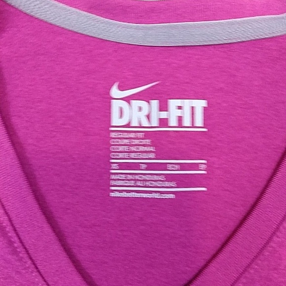 Women's Nike Dri Fit V Neck Shirt Pink XS - Picture 5 of 7